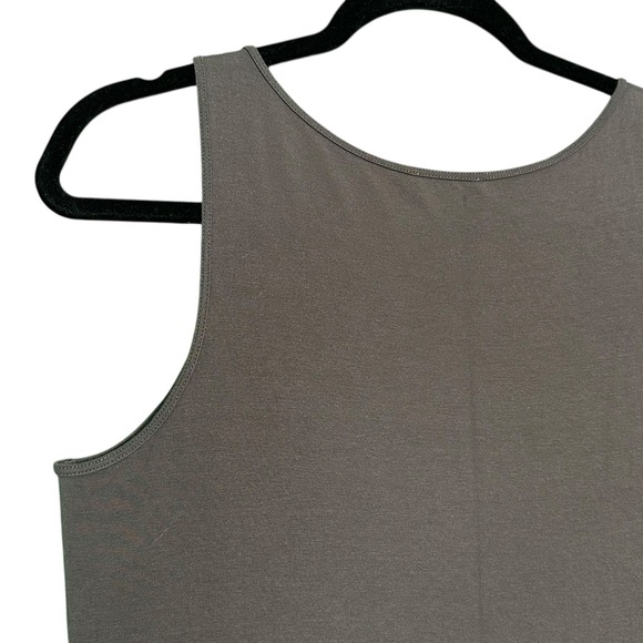 Eileen Fisher Womens Midi Dress M Stretch Viscose Jersey Knit Capsule Taupe Wear - Picture 11 of 11